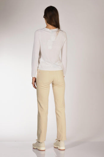 Maglia Girocollo Bianco Donna - 5