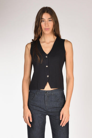 Maglia Gilet Blu Donna - 2