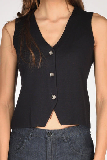 Maglia Gilet Blu Donna - 3
