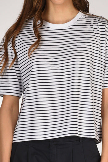 Maglia Rigata Bianco/blu Donna - 3