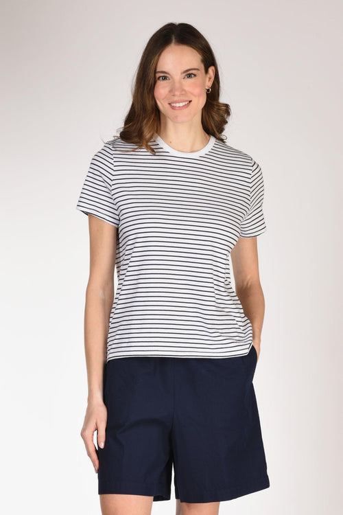 Tshirt Maglia Bianco/blu Donna