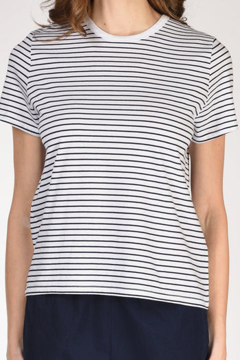 Tshirt Maglia Bianco/blu Donna - 3