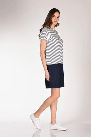 Tshirt Maglia Bianco/blu Donna - 4