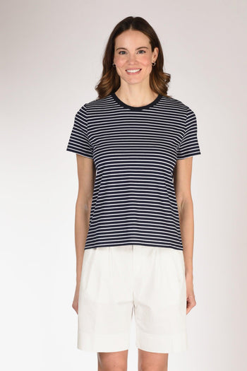 Tshirt Maglia Blu/bianco Donna - 2