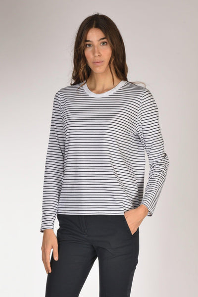 Maglia Rigata Bianco/blu Donna