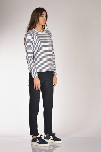 Maglia Rigata Bianco/blu Donna - 4