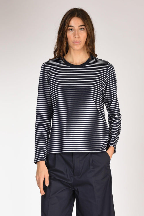 Maglia Rigata Blu/bianco Donna