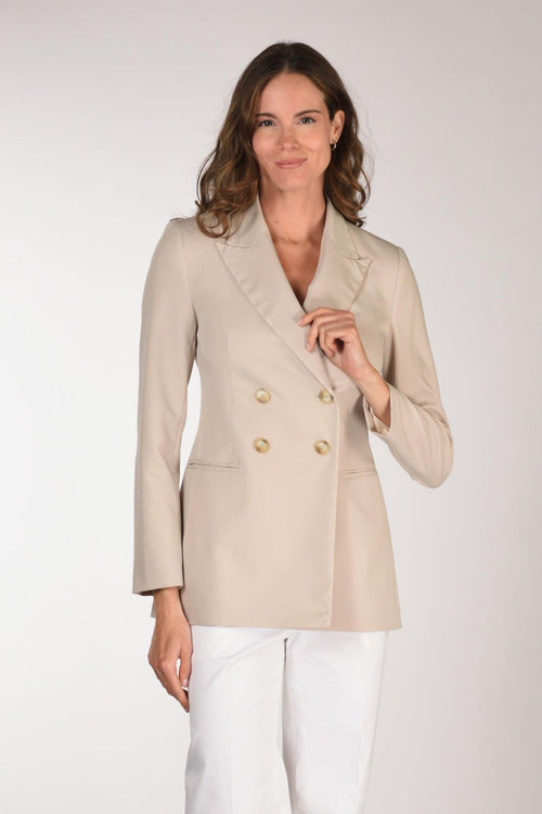 Giacca Impuntura Beige Donna