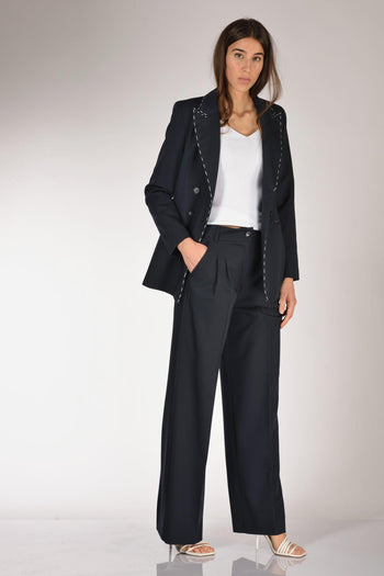 Pantalone Pinces Blu Donna - 2