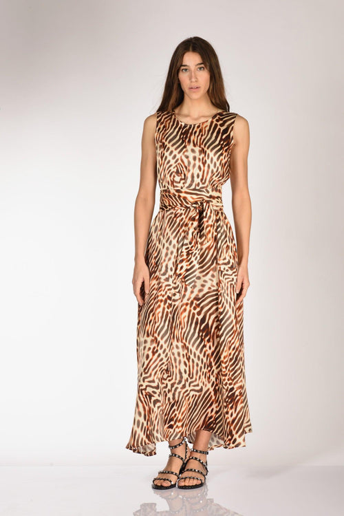 Abito Stampa Marrone/beige Donna
