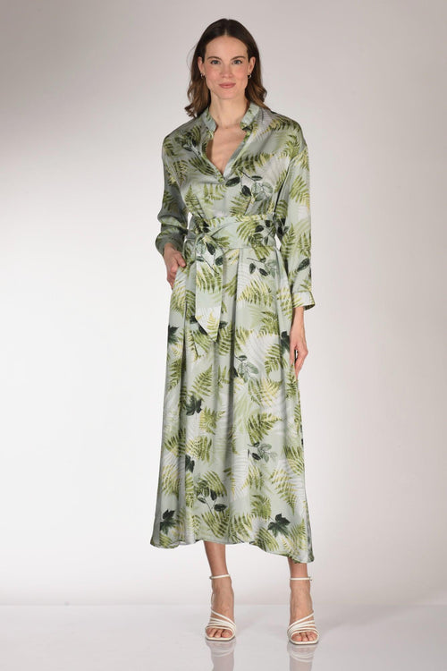 Abito Stampa Verde/bianco Donna
