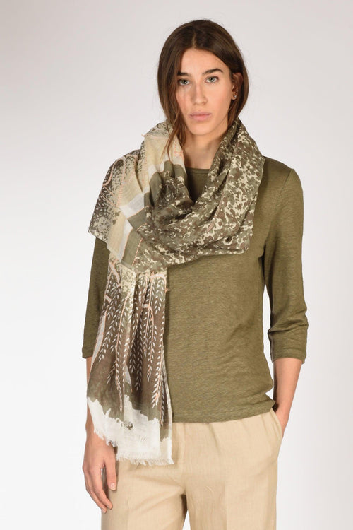 Sciarpa Stampata Beige Chiaro/beige Donna