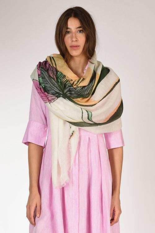 Sciarpa Stampata Bianco/multicolor Donna