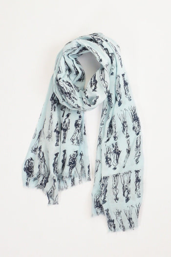 Sciarpa Stampata Azzurro/nero Donna - 2