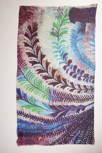 Sciarpa Stampata Blu/verde/bianco Donna - 3