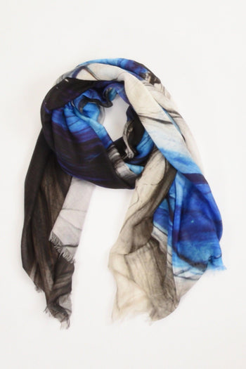 Sciarpa Stampata Blu/ner/bco Donna - 2