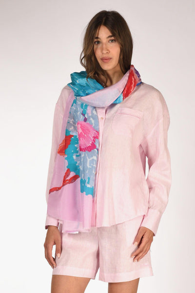 Sciarpa Stampata Rosa/multicolor Donna