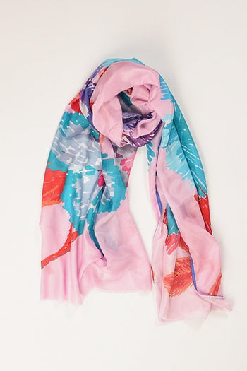 Sciarpa Stampata Rosa/multicolor Donna - 2