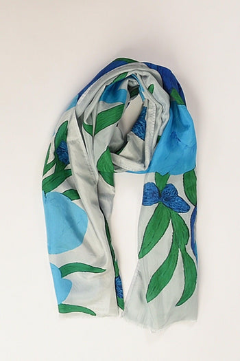 Sciarpa Stampata Blu/verde/bianco Donna - 2