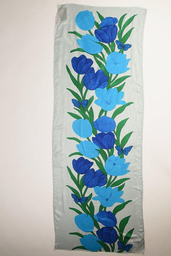 Sciarpa Stampata Blu/verde/bianco Donna - 3