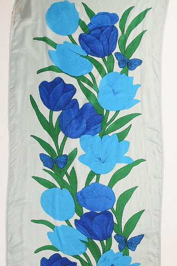Sciarpa Stampata Blu/verde/bianco Donna - 4