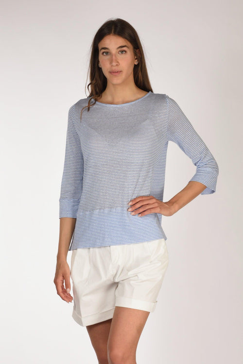 Tshirt Rigata Azzurro/bianco Donna