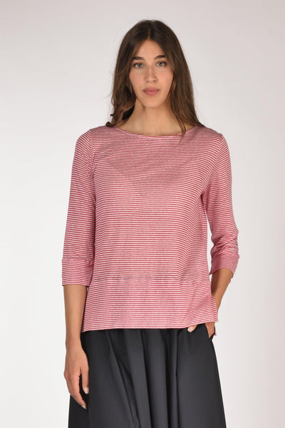 Tshirt Rigata Fucsia/bianco Donna