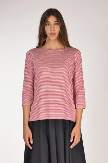 Tshirt Rigata Fucsia/bianco Donna - 2