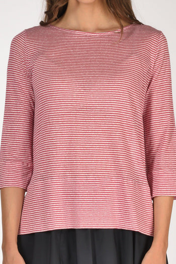Tshirt Rigata Fucsia/bianco Donna - 3