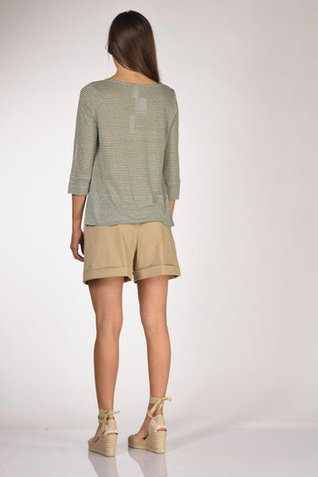 Tshirt Rigata Verde/bianco Donna - 5