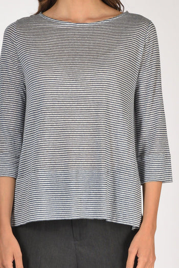 Tshirt Rigata Blu/bianco Donna - 3