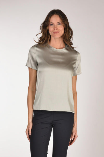Tshirt Seta Mm Grigio Perla Donna