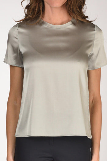 Tshirt Seta Mm Grigio Perla Donna - 3