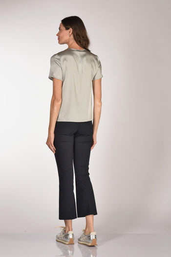 Tshirt Seta Mm Grigio Perla Donna - 5