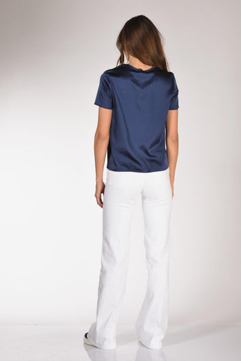 Tshirt Seta Mm Blu Donna - 5