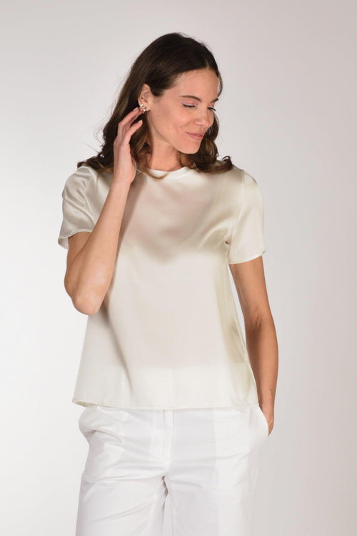 Tshirt Seta Mm Bianco Donna