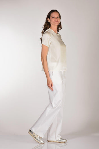 Tshirt Seta Mm Bianco Donna - 4