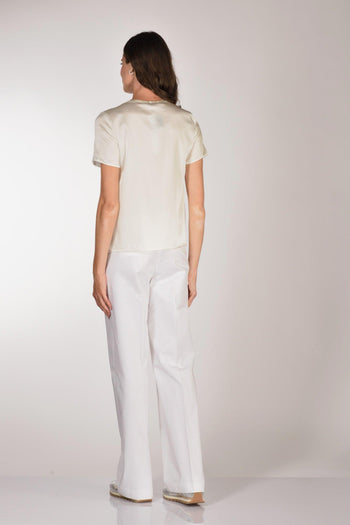 Tshirt Seta Mm Bianco Donna - 5