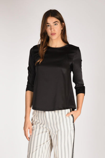 Tshirt Seta Nero Donna