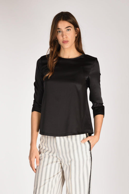Tshirt Seta Nero Donna
