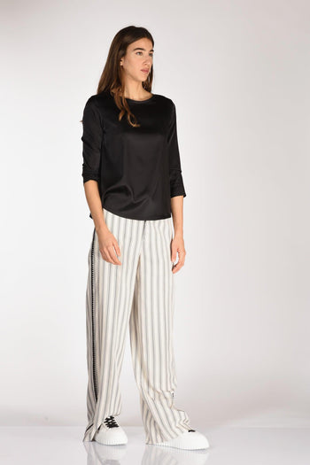 Tshirt Seta Nero Donna - 3