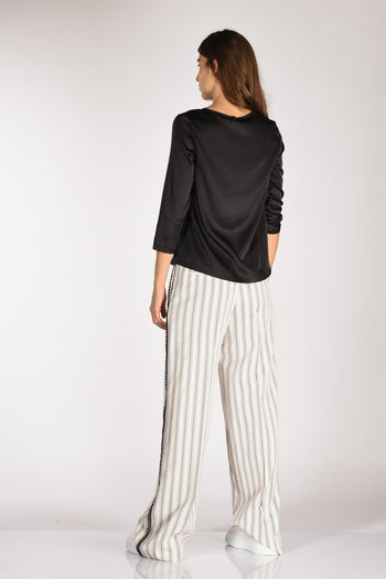 Tshirt Seta Nero Donna - 5