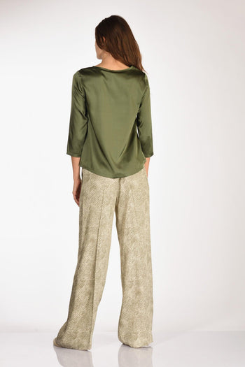 Tshirt Seta Verde Donna - 5