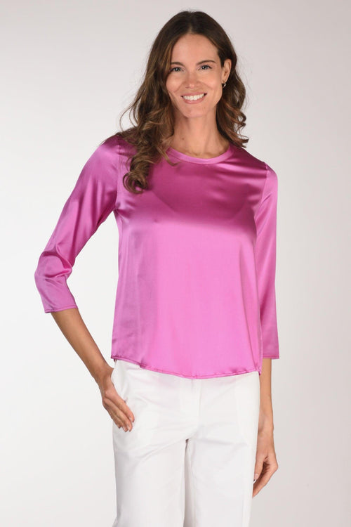Tshirt Seta Rosa Scuro Donna