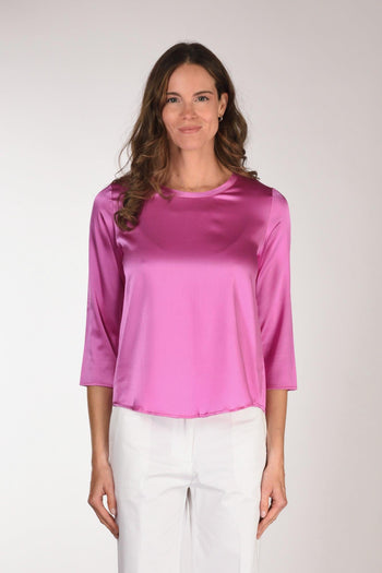 Tshirt Seta Rosa Scuro Donna - 2