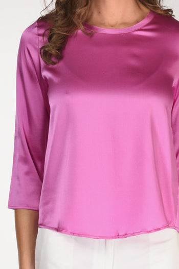 Tshirt Seta Rosa Scuro Donna - 3