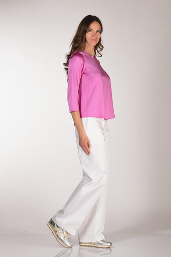 Tshirt Seta Rosa Scuro Donna - 4