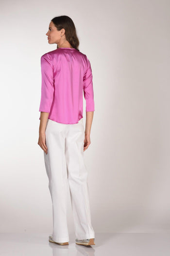 Tshirt Seta Rosa Scuro Donna - 5