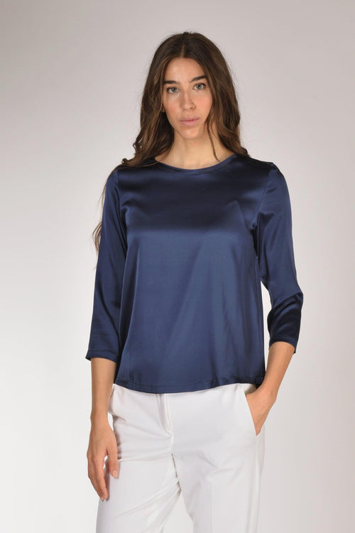 Tshirt Seta Blu Donna