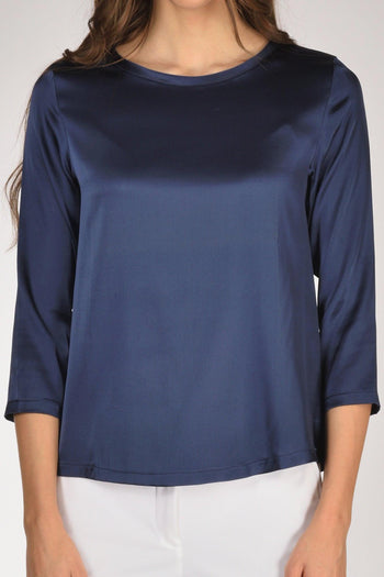 Tshirt Seta Blu Donna - 3